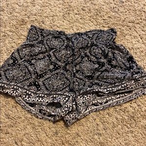 patterned flowy shorts